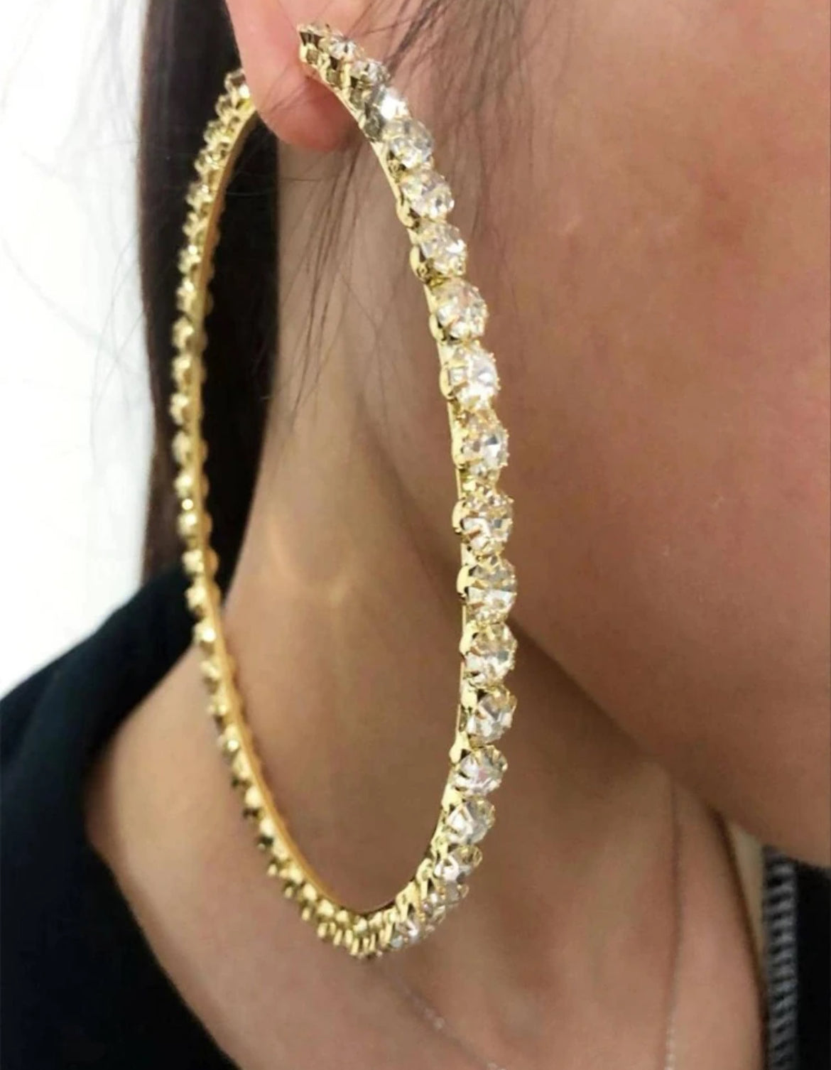 The Rhinestone Hoop (Gold)