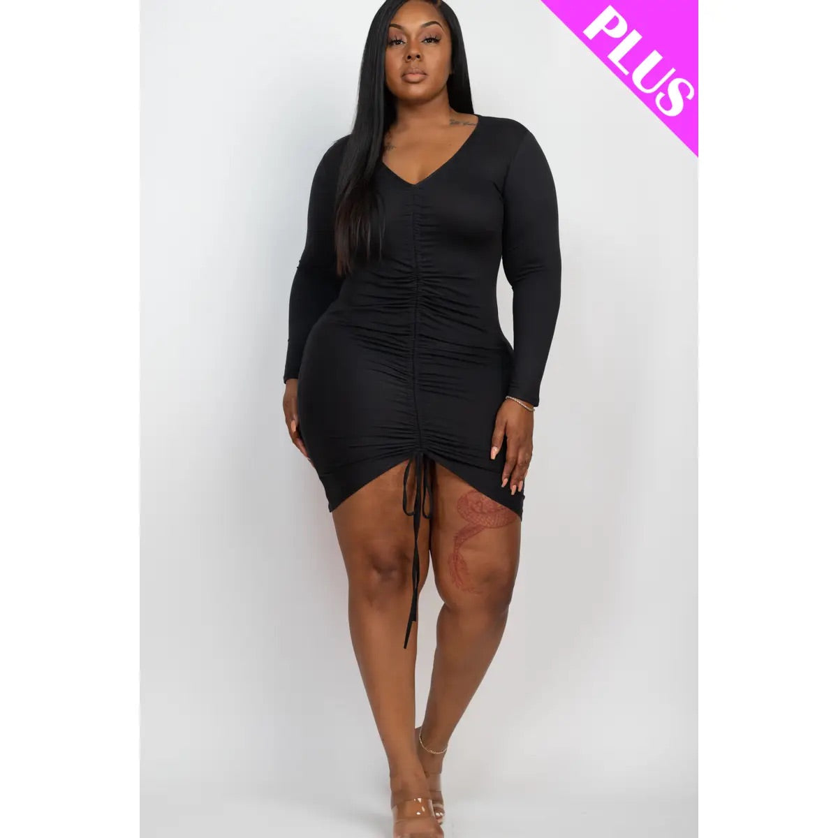 The Ruched Mini Plus (Black)